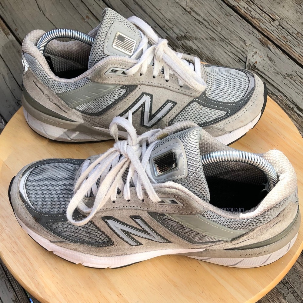 New Balance 990v5 Sneakers Womens 6.5 B Grey Made in USA W990GL5 Running Shoes